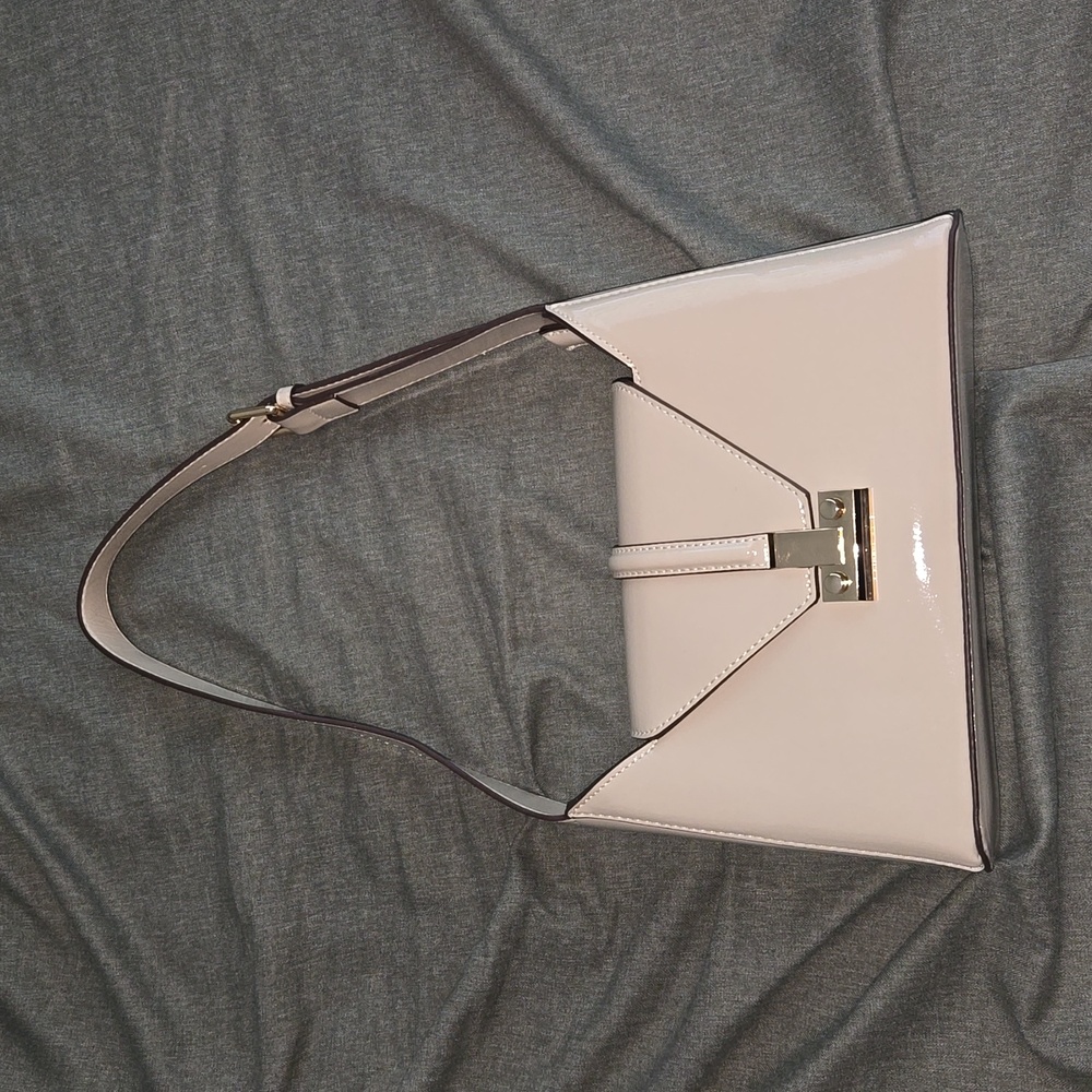 Melie Bianco Taupe/Beige Vegan Leather Small Handbag